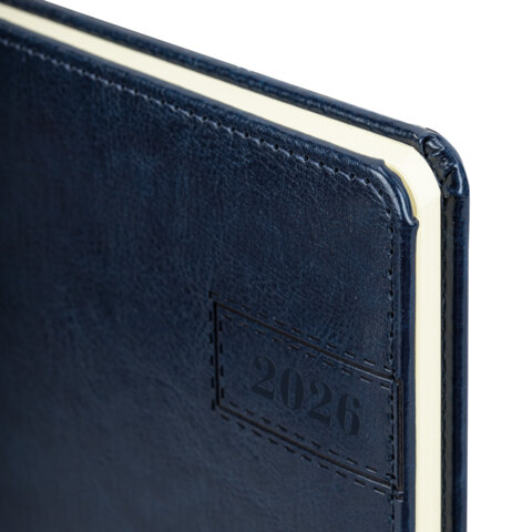 Еженедельник датированный 2026, А5, 145х215 мм, BRAUBERG "Imperial", под кожу, синий, 117174 - фото 4