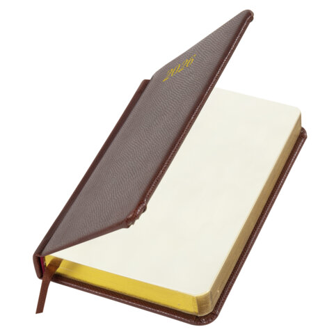 Ежедневник датированный 2026, МАЛЫЙ ФОРМАТ 100х150 мм, А6, BRAUBERG "Iguana", под кожу, коричневый, 117253 - фото 3