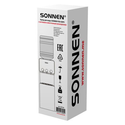 Кулер для воды SONNEN FSE-03RTi, напольный, НАГРЕВ/ОХЛАЖДЕНИЕ ЭЛЕКТРОННОЕ, шкафчик, 3 крана, титановый синий, 455746 - фото 10