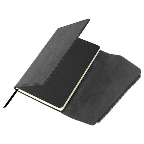 Ежедневник датированный 2026, А5, 145х213 мм, BRAUBERG "Jacket", под кожу, клапан, держатель, серый, 117403 - фото 3