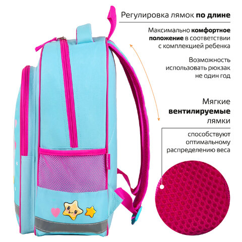 Рюкзак ПИФАГОР SCHOOL, 1 отделение, 3 кармана, "Smart penguin", 38x28х14 см, 271403 - фото 9