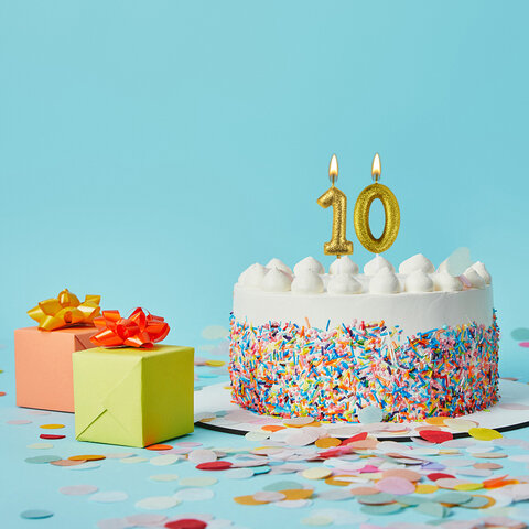 Свеча-цифра для торта "0" золотая с глиттером, 6 см, ЗОЛОТАЯ СКАЗКА, на шпажке, в блистере, 591413 - фото 3