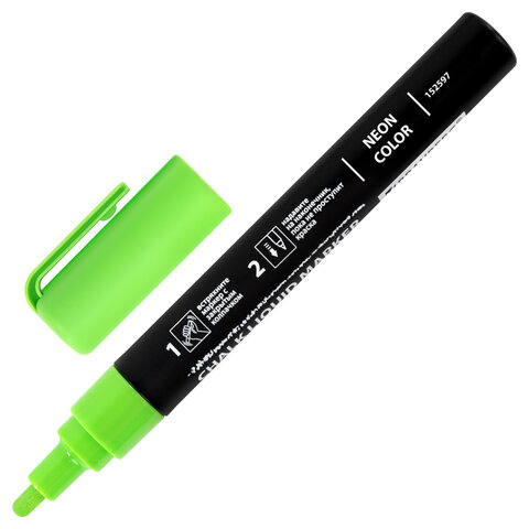 Маркеры меловые CHALK LIQUID MARKER, НЕОН, НАБОР 8 ЦВЕТОВ, 3 мм, стираемые, BRAUBERG "CHALK", 152597 - фото 6