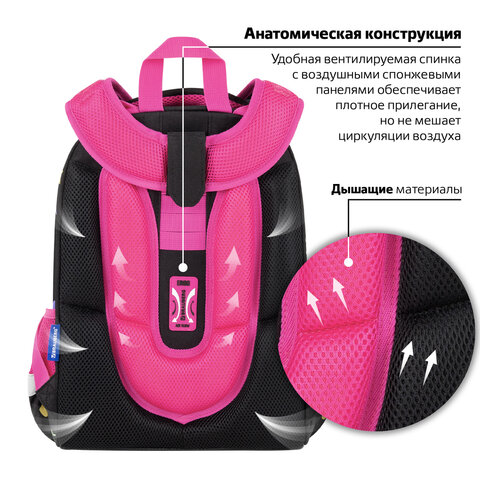 Ранец BRAUBERG PREMIUM, 2 отделения, с брелоком, "Headphones", велюровая нашивка, 38х29х16 см, 273100 - фото 15