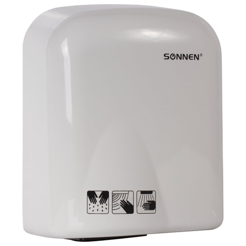 Сушилка для рук SONNEN HD-165, 1650 Вт, пластиковый корпус, белая, 604191 - фото 2