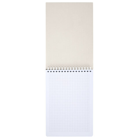Блокнот А5, 80 л., силиконовый гребень, обложка пластик, клетка, BRAUBERG, бежевый, 117559 - фото 6