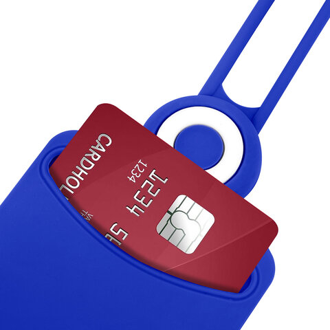 Бейдж вертикальный для пропуска и ID-карт, СИЛИКОНОВЫЙ, 85х54 мм, шнурок 42 см, синий, BRAUBERG, 238902 - фото 6