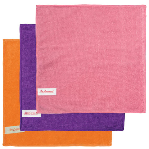 Салфетки из МИКРОФИБРЫ универсальные 25х25 см, КОМПЛЕКТ 12 шт., ассорти, 180 г/м2, ЛЮБАША, 603938 Салфетки из МИКРОФИБРЫ универсальные 25х25 см, КОМПЛЕКТ 12 шт., ассорти, 180 г/м2, ЛЮБАША, 603938 - фото 2