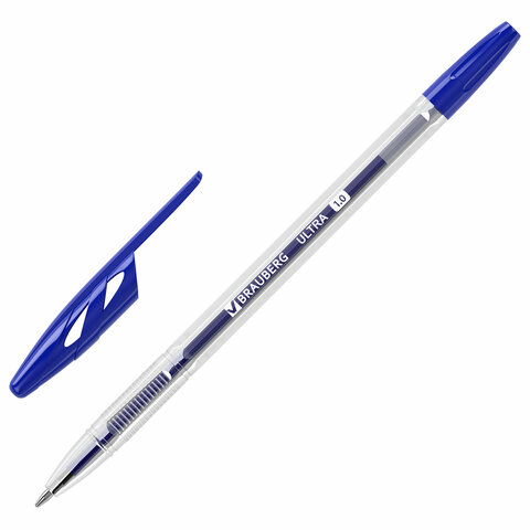 Ручки шариковые BRAUBERG "ULTRA", НАБОР 4 штуки (2 синих, 1 черная, 1 красная), узел 1 мм, 143569 - фото 10