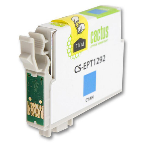 Картридж струйный CACTUS (CS-EPT1292) для EPSON Stylus B42WD/BX305W/BX625WD, голубой - фото 2