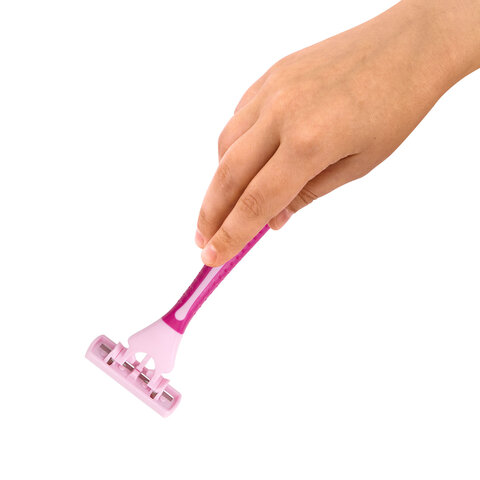 Бритвенные станки одноразовые, 3 лезвия, увлажняющая полоска, плавающая головка, 5 шт., розовый, X-ONE (ИКС-УАН), 700034 - фото 5