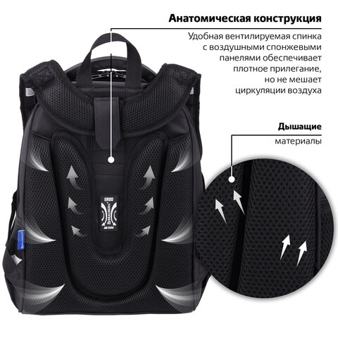 Ранец BRAUBERG SHINY, 2 отделения, с брелком, "Tiger", СВЕТЯЩИЙСЯ РИСУНОК, 38х28х14 см, 270698 - фото 15
