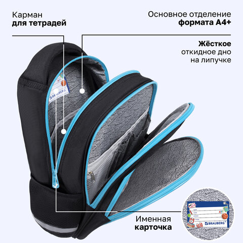 Рюкзак BRAUBERG OPTIMA, 2 отделения, с брелоком, "Открытый космос", 36х27х18 см, 272095 - фото 17