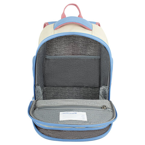 Рюкзак BRAUBERG CLASSIC, легкий каркас, премиум материал, "Tender", бежевый, 37х32х21 см, 272090 - фото 6