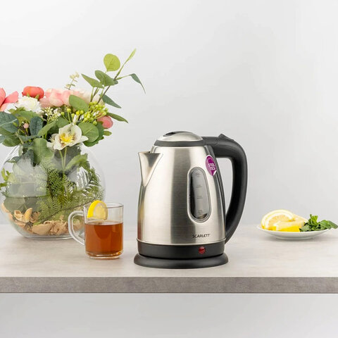 Чайник SCARLETT SC-EK21S88, 1,8 л, 2200 Вт, закрытый нагревательный элемент, стальной - фото 4