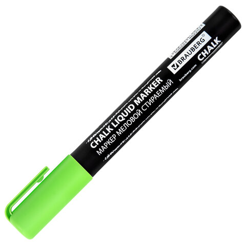 Маркер меловой CHALK LIQUID MARKER, ЗЕЛЕНЫЙ, 3 мм, стираемый, BRAUBERG "CHALK", 152587 - фото 7