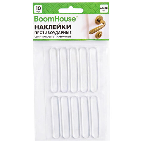 Противоударные силиконовые наклейки 63х10 мм, КОМПЛЕКТ 10 шт., BOOMHOUSE (БУМХАУС), 701836 - фото 1