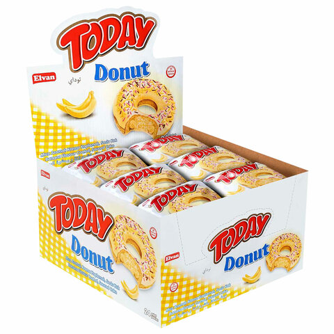 Кекс TODAY "Donut" со вкусом банана, ТУРЦИЯ, 24 штуки по 40 г в шоу-боксе, 1369 - фото 2