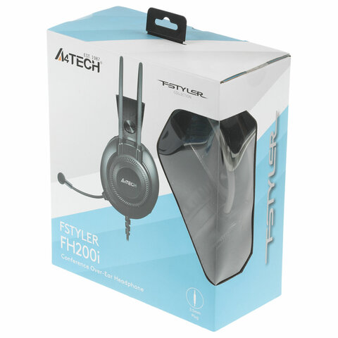 Наушники с микрофоном (гарнитура) A4TECH Fstyler FH200I, проводные, 1.8 м, 3.5 jack, серые, 1431335 - фото 5