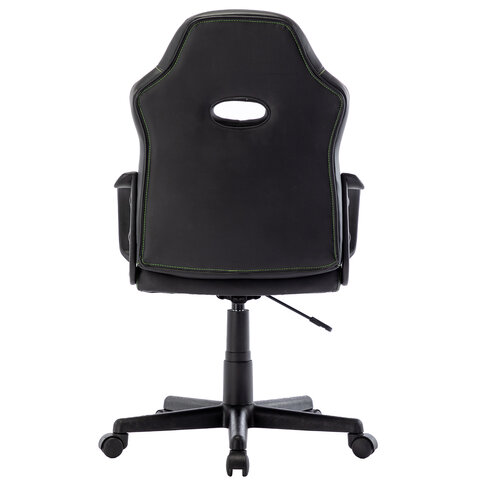 Кресло компьютерное BRABIX "Stripe GM-202", экокожа, черное/зеленое, 532511 - фото 4