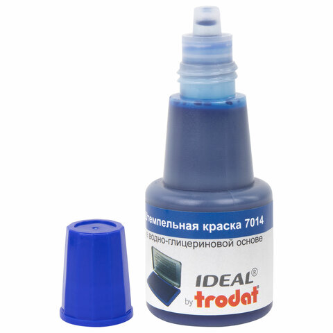 Краска штемпельная TRODAT IDEAL 7014 синяя 24 мл, на водно-глицериновой основе, 206916 - фото 3