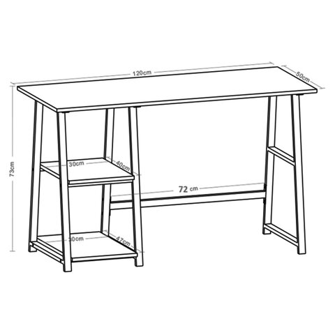 Стол на металлокаркасе BRABIX "LOFT CD-006", 1200х500х730 мм, 2 полки, цвет дуб антик, 641225 - фото 4