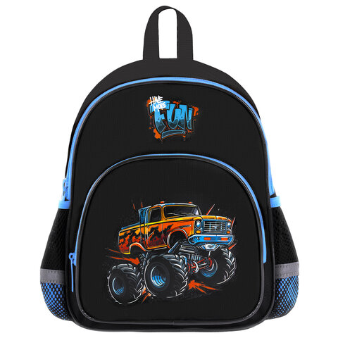 Рюкзак BRAUBERG KIDS PLAY детский, 1 отделение, 3 кармана, Funny wheels, 29х23х12 см, 273149 - фото 2