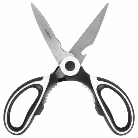 Ножницы кухонные DASWERK, 210 мм, с орехоколом, открывашкой, футляром для лезвий, 608904 - фото 7
