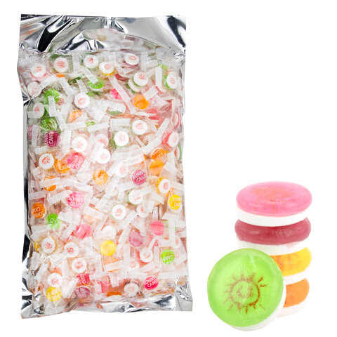 Карамель леденцовая SUNNY CANDY, микс вкусов с аскорбинкой, в индивидуальной упаковке, 1000 г - фото 1
