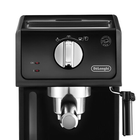 Кофеварка рожковая DELONGHI ECP31.21, 1100 Вт, объем 1 л, ручной капучинатор, черная - фото 4