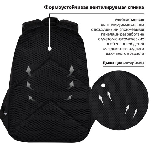 Рюкзак BRAUBERG INTENT, 2 отделения, 4 кармана, "Dark side", 39х27х14 см, 273112 - фото 13