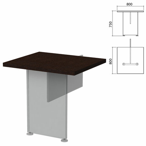 Столешница модуля стола приставного "Приоритет" (800х800х750 мм), венге, К-919, К-919 венге - фото 1