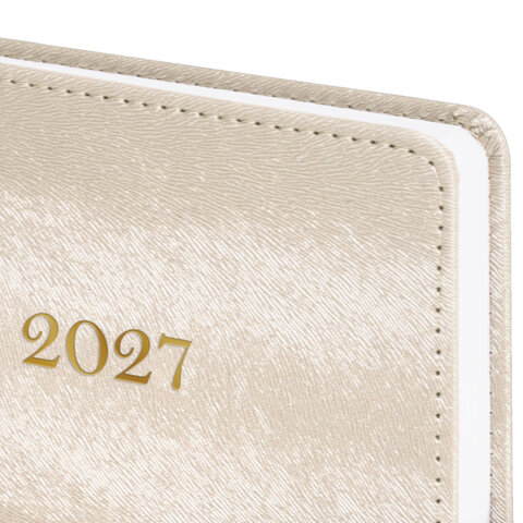 Ежедневник датированный 2027, А5, 138х213 мм, BRAUBERG "Elegant", под кожу, застежка, бежевый, 118012 - фото 3