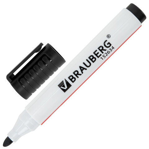 Маркер стираемый для белой доски ЧЕРНЫЙ, BRAUBERG "ULTRA WHITEBOARD MARKER", 3 мм, с клипом, 152634 - фото 3