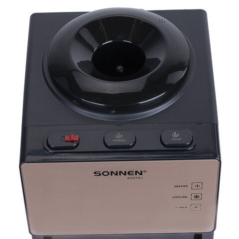 Кулер для воды SONNEN TSE-03BBP, настольный, НАГРЕВ/ОХЛАЖДЕНИЕ ЭЛЕКТРОННОЕ, 3 крана, черный/бежевый, 455751 - фото 5