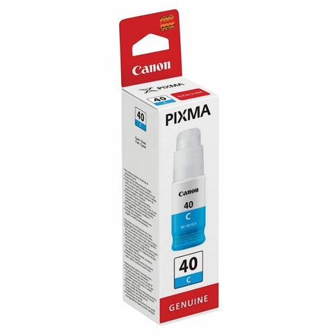 Чернила CANON (GI-40C) для СНПЧ Pixma G5040/G6040, голубые, ресурс 7700 страниц, оригинальные, 3400C001 - фото 1