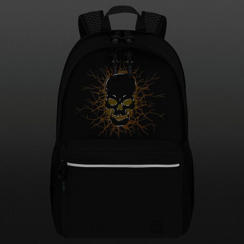 Рюкзак BRAUBERG FASHION CITY универсальный, 2 отделения, Skull, черный, 46х31х15 см, 272572 - фото 6