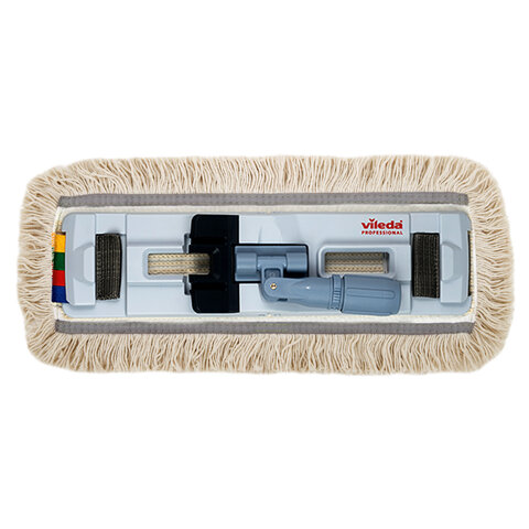 Насадка МОП плоская 50 см, VILEDA PROFESSIONAL "КонтрактПлюс Комби", уши (ТИП УВ) хлопок / полиэстер, бежевый, 167294 - фото 11
