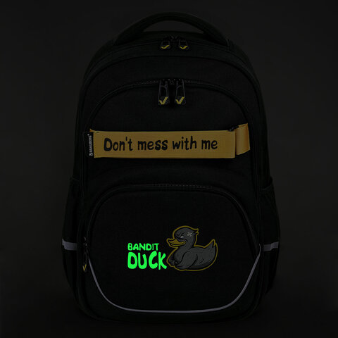 Рюкзак BRAUBERG MOTION, 2 отделения, 3 кармана, "Angry duck", СВЕТЯЩИЙСЯ, 41х28х17 см, 272031 - фото 3