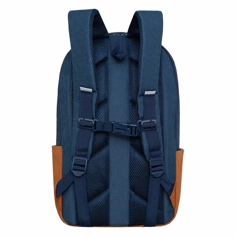 Рюкзак GRIZZLY школьный, укрепленная спинка, 2 отделения, для девочек, BLUE/ORANGE, 43х27,5х16 см, RD-341-2/3 - фото 3
