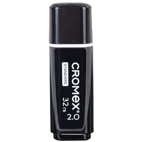 Флеш-диск 32 GB, CROMEX (КРОМЕКС) Standard USB 2.0, черный, 514159 - фото 2