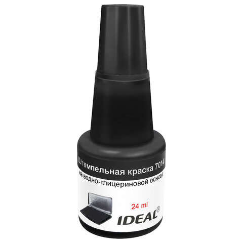 Краска штемпельная TRODAT IDEAL 7014, черная, 24 мл, на водно-глицериновой основе, 206915/219403 - фото 1