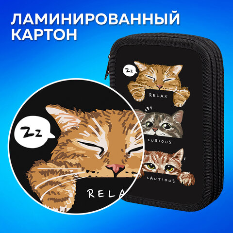 Пенал ПИФАГОР, 3 отделения, ламинированный картон, 19х11 см, "Cool trio", 273486 - фото 10
