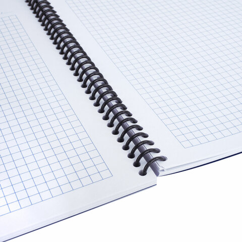 Тетрадь обложка пластик, А5, 80 л., спираль пластик, клетка, BRAUBERG "Metropolis", синий, 404744 - фото 5