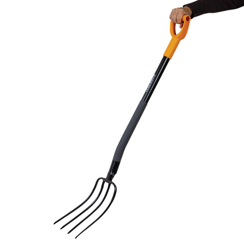 Вилы садовые стальные 22х30 см, ОБЩАЯ ДЛИНА 120 см, черенок сталь, V-ручка, RABBITEX (РАББИТЕКС) "STRONG METAL", 700490 - фото 8