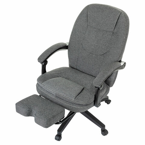 Кресло офисное CH-868MSG-BF, синхромеханизм, вибромодуль, подставка для ног, ткань, серое, 1998751 - фото 10