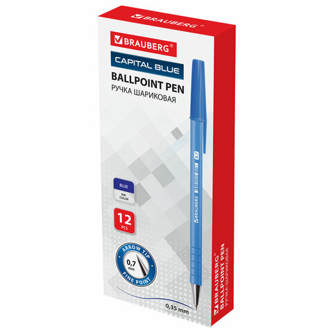 Ручка шариковая BRAUBERG "Capital blue", СИНЯЯ, корпус soft-touch голубой, узел 0,7 мм, линия письма 0,35 мм, 142493 - фото 9