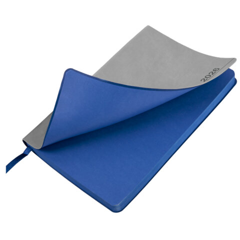 Ежедневник датированный 2026 А5 138x213 мм, BRAUBERG "Metropolis Mix", под кожу, гибкий, серый, 117443 - фото 4