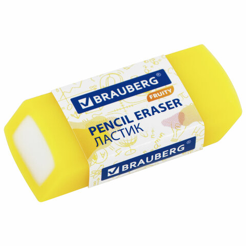 Ластики полупрозрачные BRAUBERG FRUITY НАБОР 4 штуки, размер ластика 54х23х10 мм, упаковка блистер, 271343 - фото 5