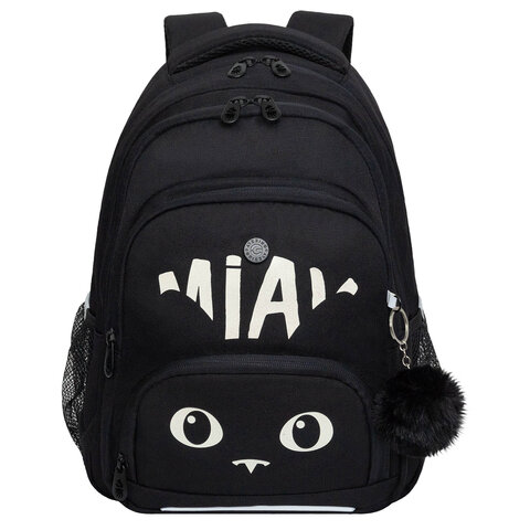 Рюкзак GRIZZLY школьный, укрепленная спинка, 3 отделения, для девочек, "MIAW", фиолетовый, 39х30х20 см, RG-562-1/3 - фото 2